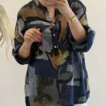 شومیز  لینن ایتالیایی طرح کوبیسم