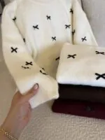 بلوز بافت ترک طرح پاپیون ترندی - Image 2