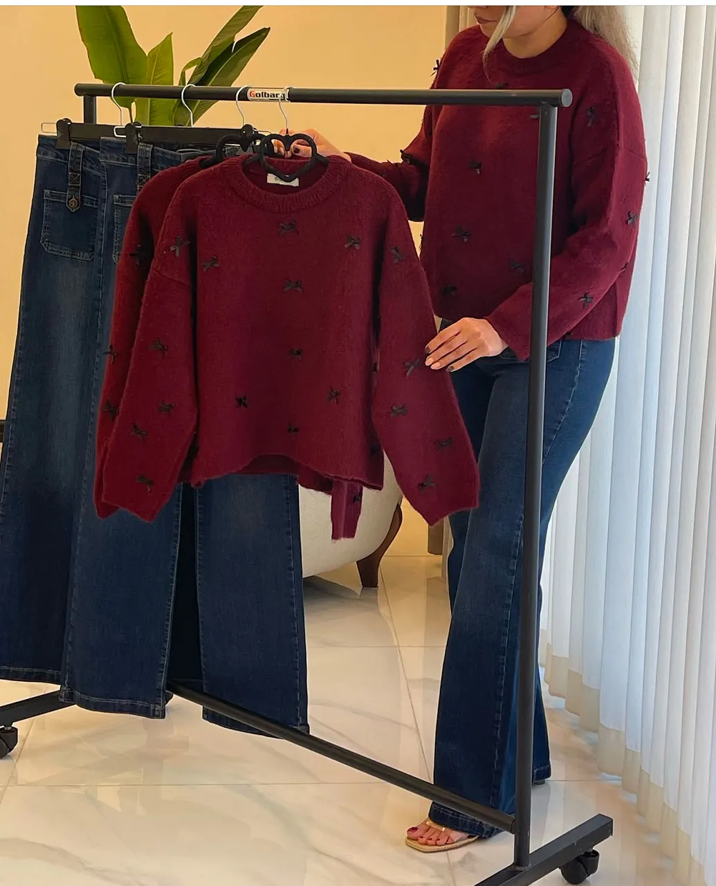 بلوز بافت ترک طرح پاپیون ترندی - Image 9